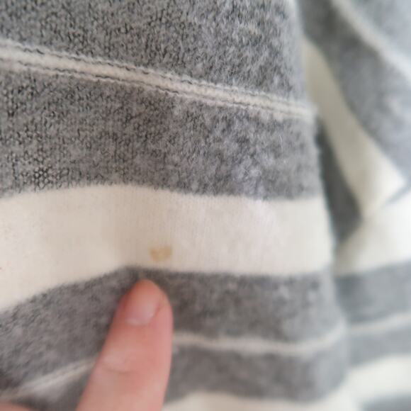 ALL SAINTS Grey and Cream Striped Alpaca Wool Blend Sweater Womens S - Picture 7 of 7